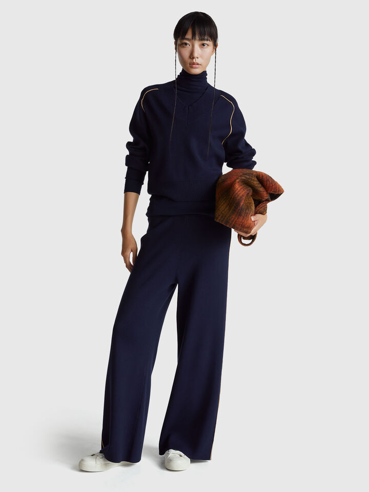 V NECK SWEATER L/S Mulher image number 3